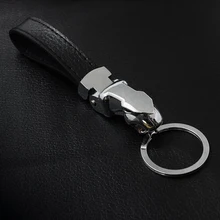 Нержавеющая сталь и ПУ подвеска в форме головы леопарда брелок для ключей Автомобильный-Стайлинг автомобильный брелок авто ключ украшение для BMW Jaguar мазд аксессуары