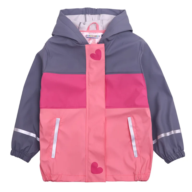 Серый Dollplus/Коллекция года, Весенняя верхняя одежда для детей, куртки, пальто для девочек, плащ-пончо из искусственной кожи, водонепроницаемые ветрозащитные дышащие топы - Цвет: Серый