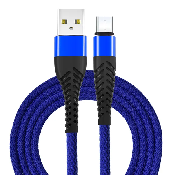 NOHON Micro USB кабель высокопрочный кабель для быстрой зарядки 1 м 2 м 3 м для samsung Xiaomi huawei LG Android мобильный телефон синхронизация данных провод - Цвет: Blue