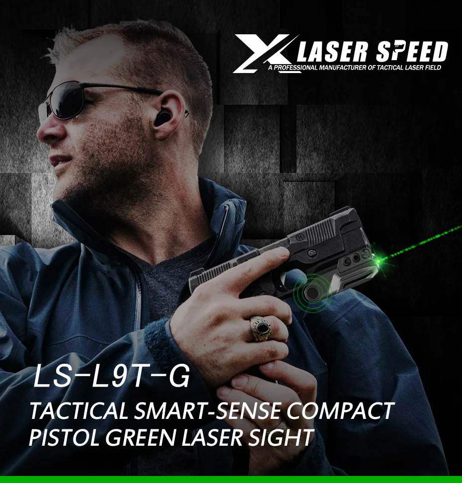 Laserspeed Прямая 9 мм лазер для пистолета Тактический glock лазерный прицел перезаряжаемый лазерный указатель mira лазер para glock