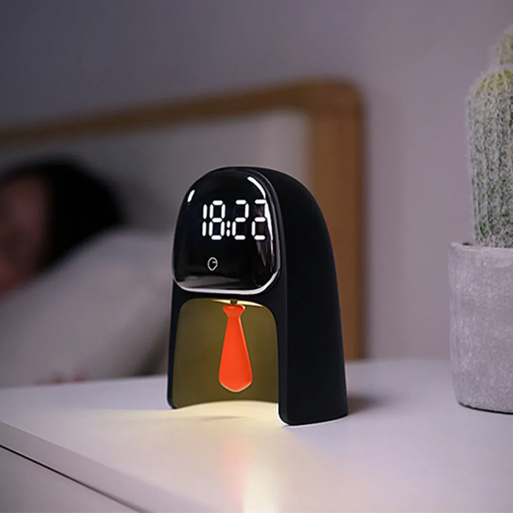 Креативная маска, будильник, лампа, 2 режима, умный многофункциональный таймер, режим сна, голосовой пробуждение, Ночной светильник, прикроватная настольная лампа