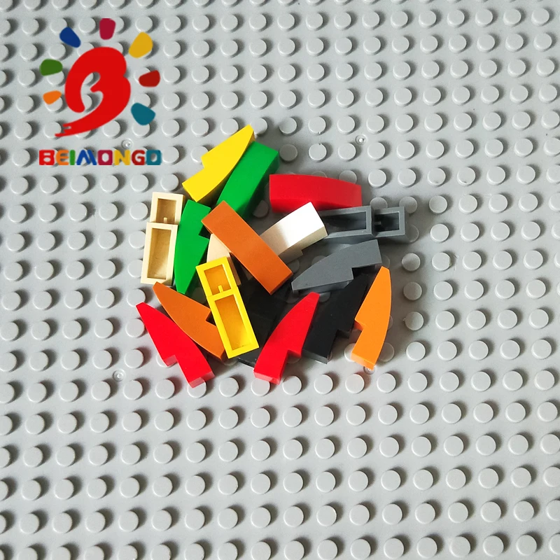 

Free Shipping!BEIMONGO Blocks Brick with Bow 1x3 Building Blocks 100PCS Arc Intelligent DIY Kids' Toy legoins can be compitabled