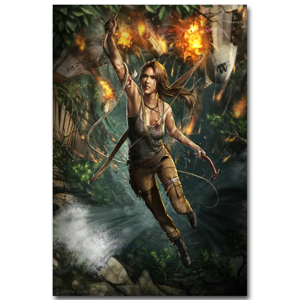 Lara Croft Rise Of The Tomb Raider Art Silk Fabric Poster Print 13x20 ...