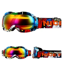 Брендовые лыжные очки для мальчиков и девочек, детские очки с двойными линзами UV400, противотуманная маска, детские зимние лыжные и сноубордические очки