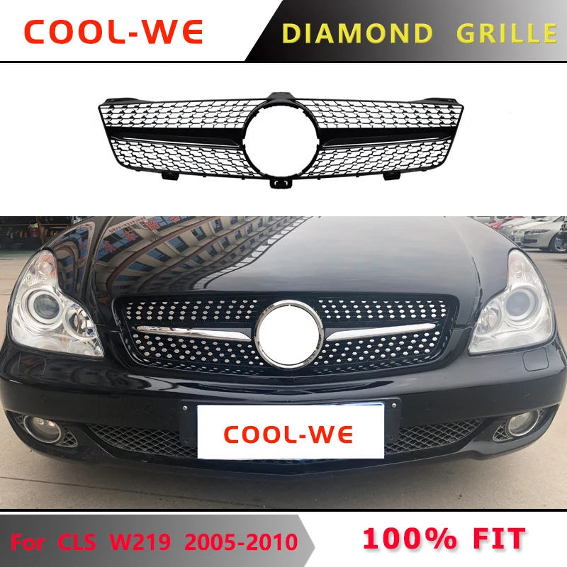 

For Mecedes Benz CLS W219 CLASS CLS300 CLS350 CLS500 CLS55 Mesh Grille Front Bumper Racing Grills 2004-2010