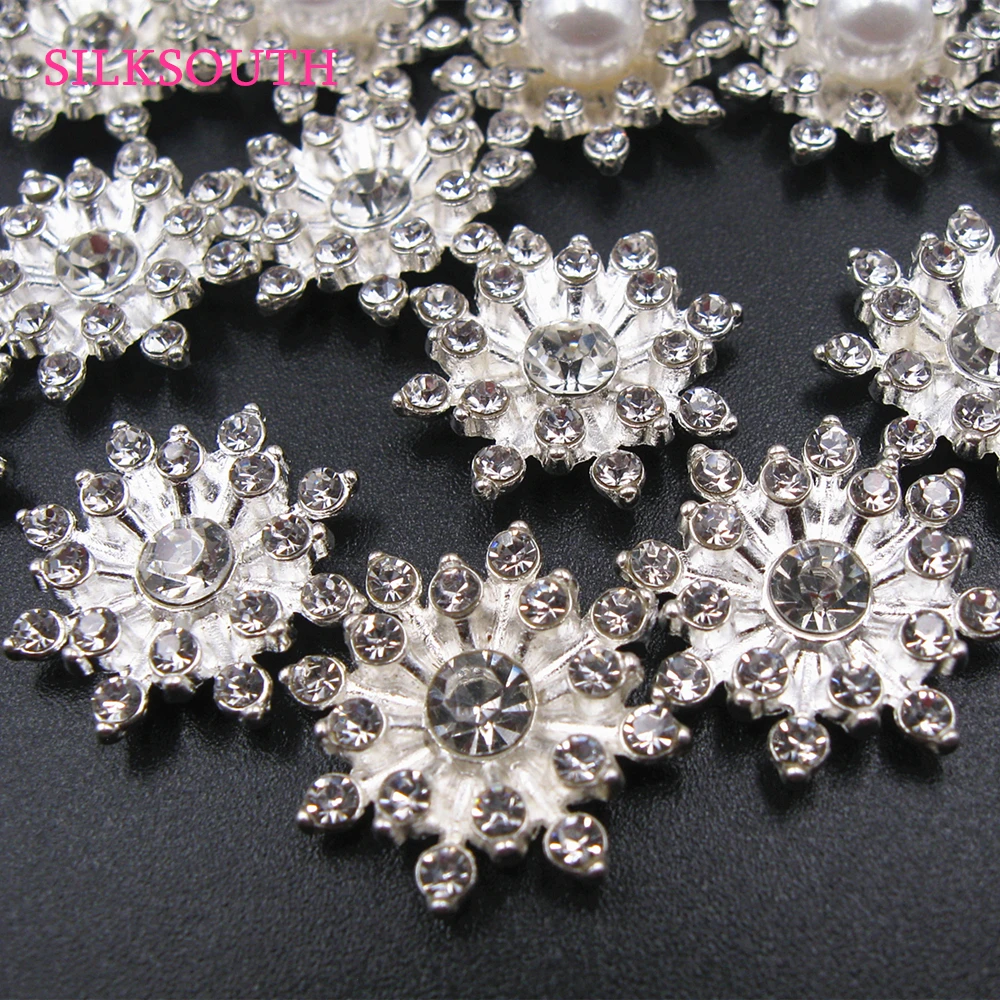 

10Pcs Rhinestone Handmade Diamond Pearl Flower Pearls for Craft Alloy Mobile Phone Case Sticking Diy Jewelry Accessories
