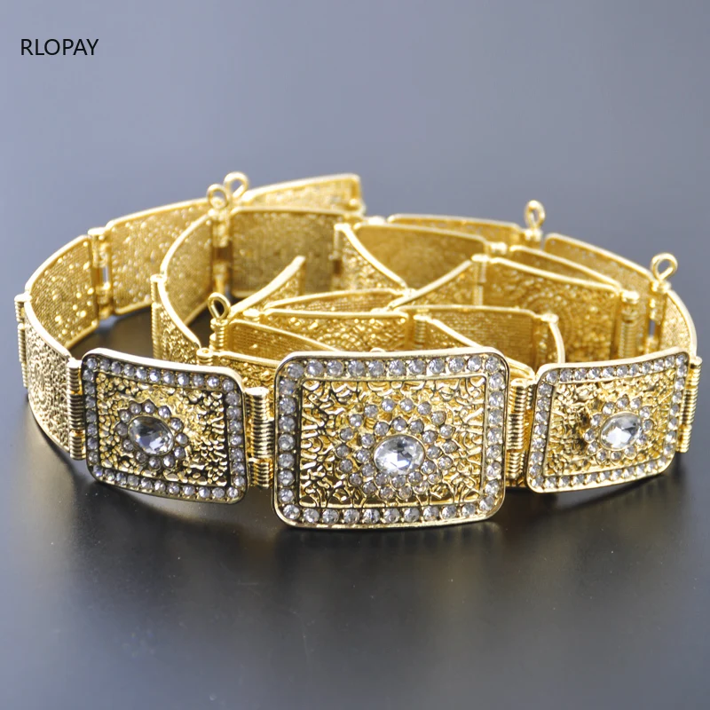 

Morocco Fashion Jewelry Chains Square Design Girls' Waist Chain Luxury Body Jewelry Kaftan Dress Belts