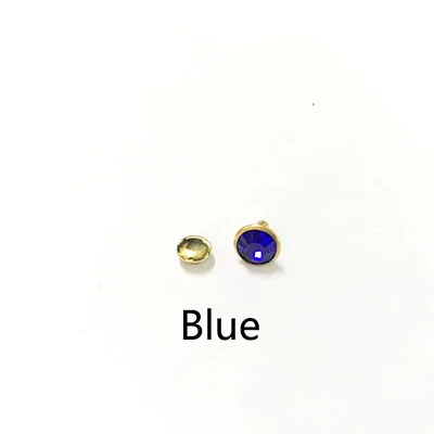 Blue Meetee 50/100 шт 8 мм Стекло с украшением в виде кристаллов, с заклепками, на пуговицах сумка DecorBuckles поделки кожаный Костюмы аксессуары дрель для ногтей крюк BF052 - Цвет: Blue