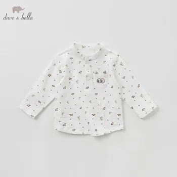 

DBM10106-1 dave bella spring baby printed T-shirt children long sleeve t-shirt infant toddler high quality tops kids lovely tees