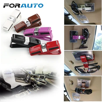 

FORAUTO Rotatable Car Glasses Case Holder Card Ticket Clip Sun Visor Sunglasses Eyeglasses Clip Interior Accessories Car Styling