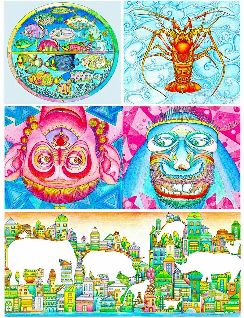 Animale Rhapsody Creativo Libro Da Colorare Per Adulti Bambini Animale Rhapsody Creativo Libro Da Colorare Per Adulti Bambini Animali di Colore Disegno Pittura Graffiti Colouring Libri libros regali in Animale Rhapsody