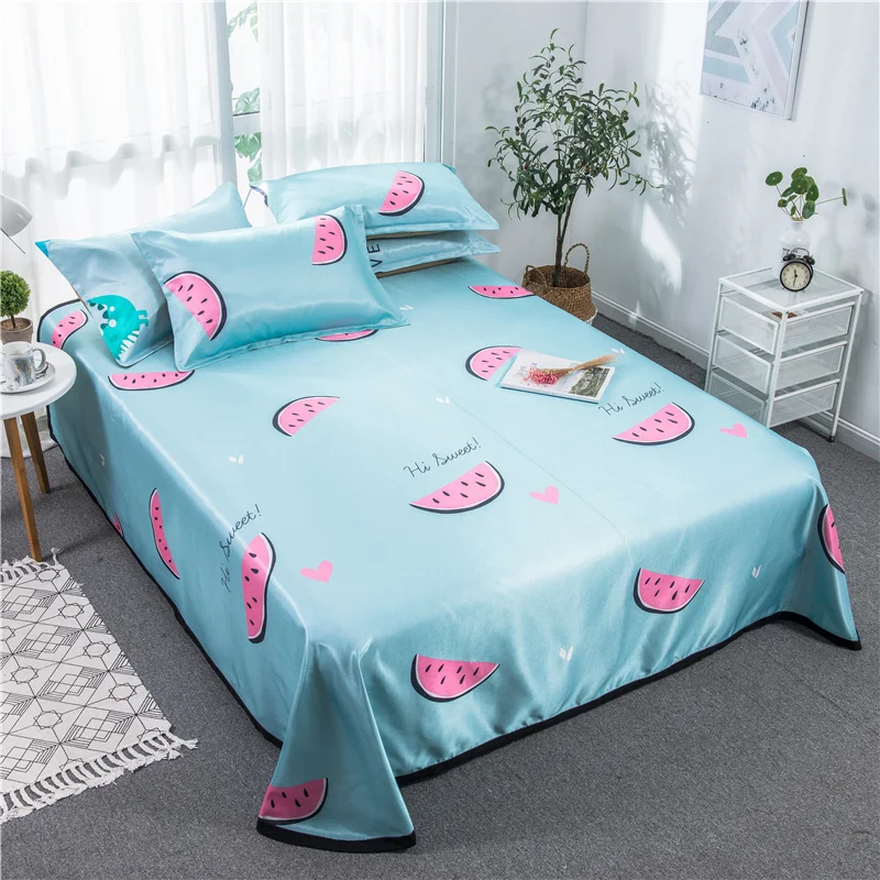 

Nordic Summer Sleeping Bed Mat Foldable Bed Sheet Adult Bed Mattress Protector Cover Watermelon Summer Ice Silk Sleep Mat Set