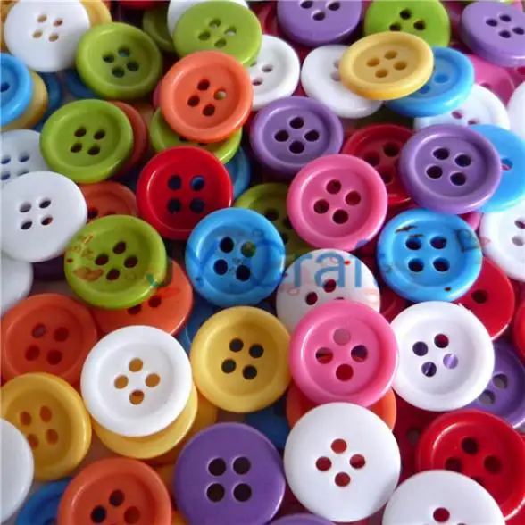 150pcs/pack Multi Colors Mixed Big Round Plastic Buttons 4 holes 30mm