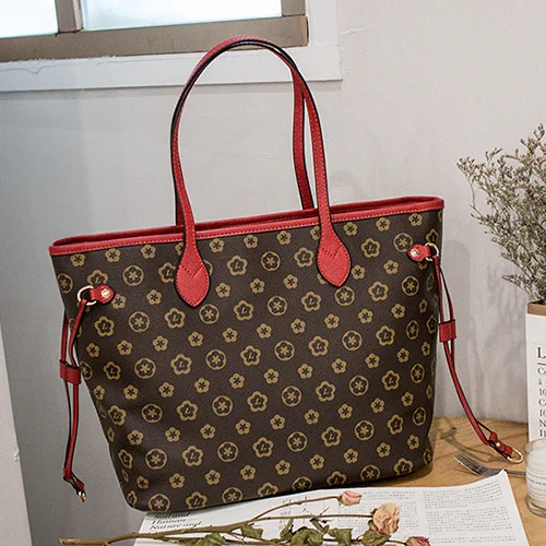 Новая роскошная Повседневная Сумка-тоут с большим карманом на плечо, вместительная брендовая сумка-мешок с верхней ручкой, сумки в простом стиле - Цвет: Red