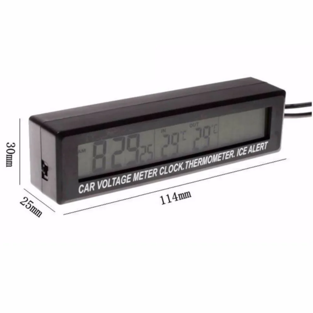  OELL High Quality 3in1 Digital LCD Clock Screen Car Auto Vehicle Time Clock Thermometer Voltage Two