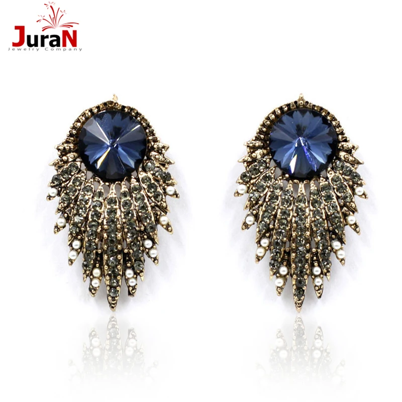 JURAN Модные женские серьги-гвоздики, серьга Shourouk Bubble Crystal, винтажные корейские серьги для женщин, ювелирные изделия, E3303