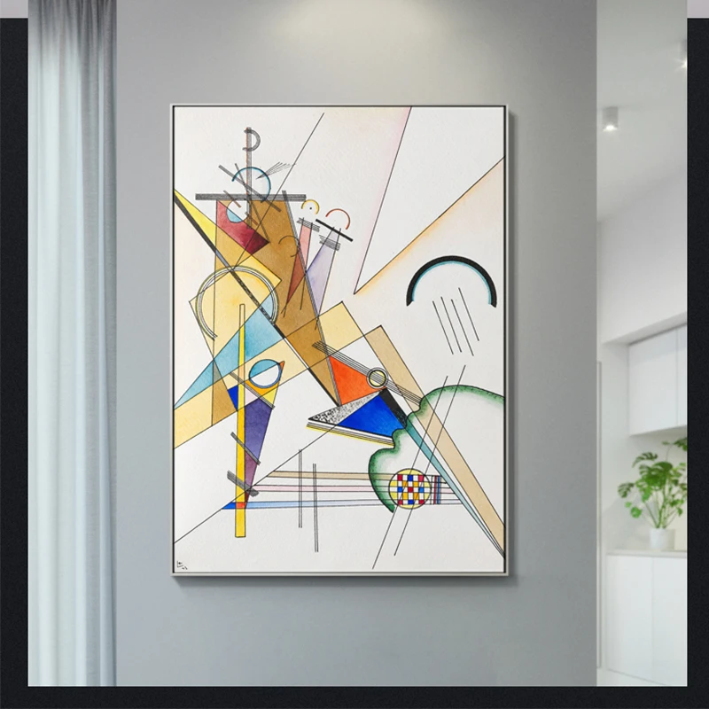 

Famous Abstract Oil Painting Kandinsky Geometric Patterns Canvas Painting Wall Art Pictures For Living Room Oil Paintings Poster