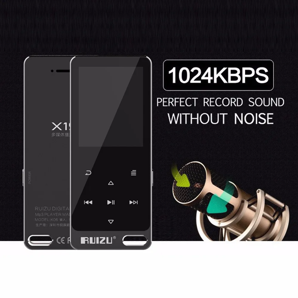 RUIZU X19/X05S цельнометаллический сенсорный экран HIFI MP3-плеер встроенный динамик 8 ГБ Цифровой MP3 музыкальный плеер