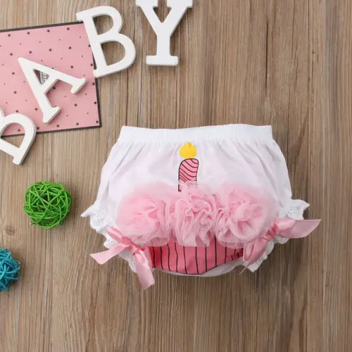 

Lace Ruffle Cupcake Diaper Cover Bloomer Briefs Shorts Ruffles Cake Birthday Girl 0-18M Infant Baby Girls Bottoms
