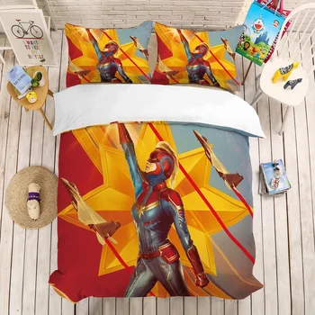 

Captain America Bedding Set Star Design Print Duvet Cover Set 3PCS Super Man Bed Linen Set AU/EU/US Size Bedclothes Pillowcase