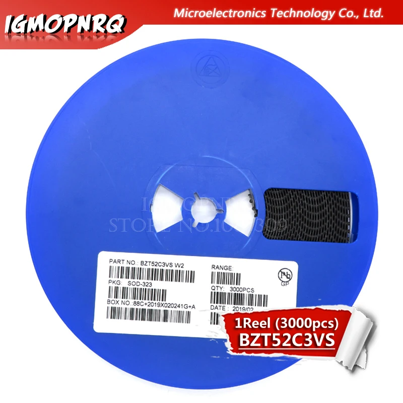 1 катушка 3000 шт. зенеровский диод BZT52C3V BZT52C SOD 323/123 W2|Диоды| |