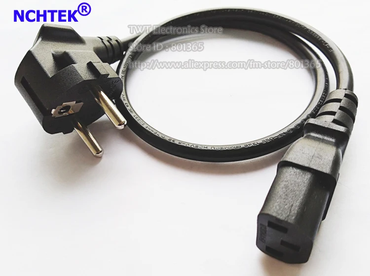 NCHTEK Европейский силовой провод Schuko к C13 шнур питания 3pin штекер IEC320 Женский