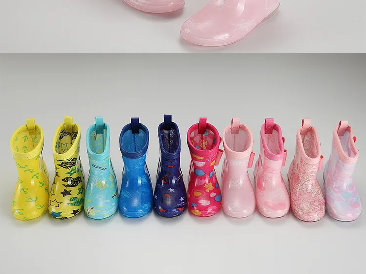 Детские резиновые сапоги японская детская непромокаемая обувь Нескользящая непромокаемая обувь с кристаллами детская водонепроницаемая обувь с рисунком