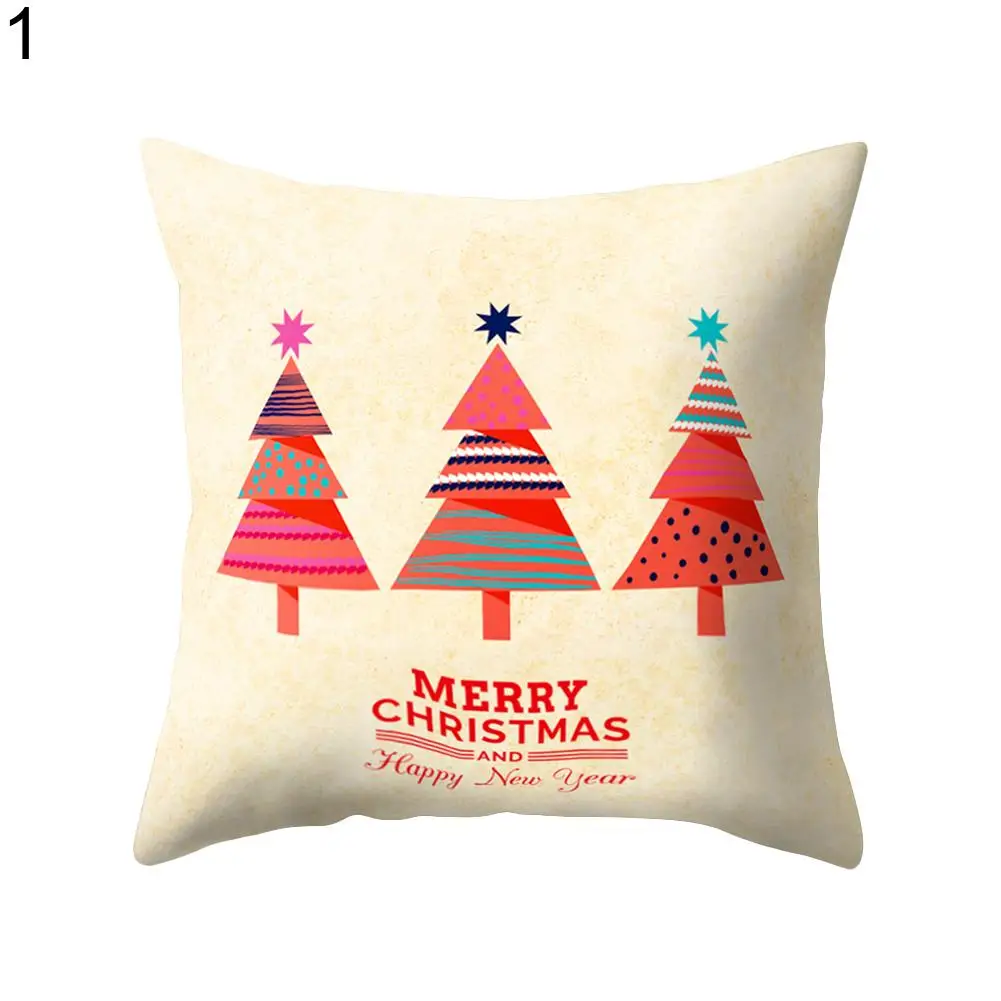

Christmas Tree Snowman Throw Pillow Case Cushion Cover Set Home Sofa Car Decor