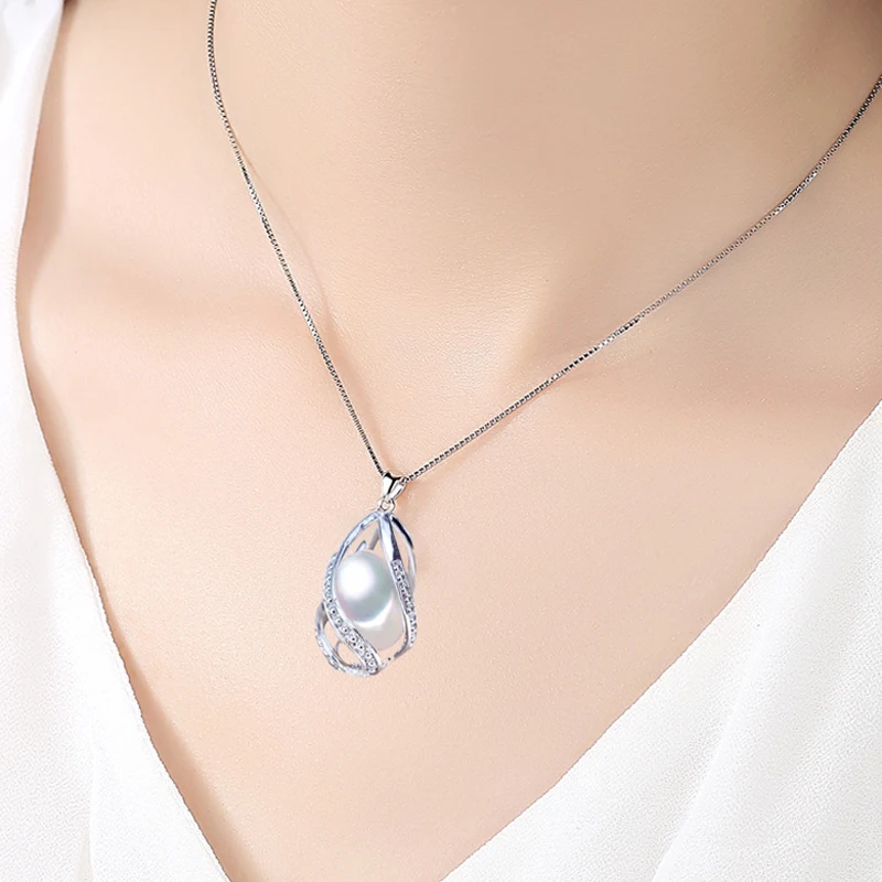 ZHBORUINI Pearl Necklace Pearl Jewelry 925 Sterling Silver Jewelry For Women Natural Freshwater Pearl beads Pendants Wholesale - Image 5