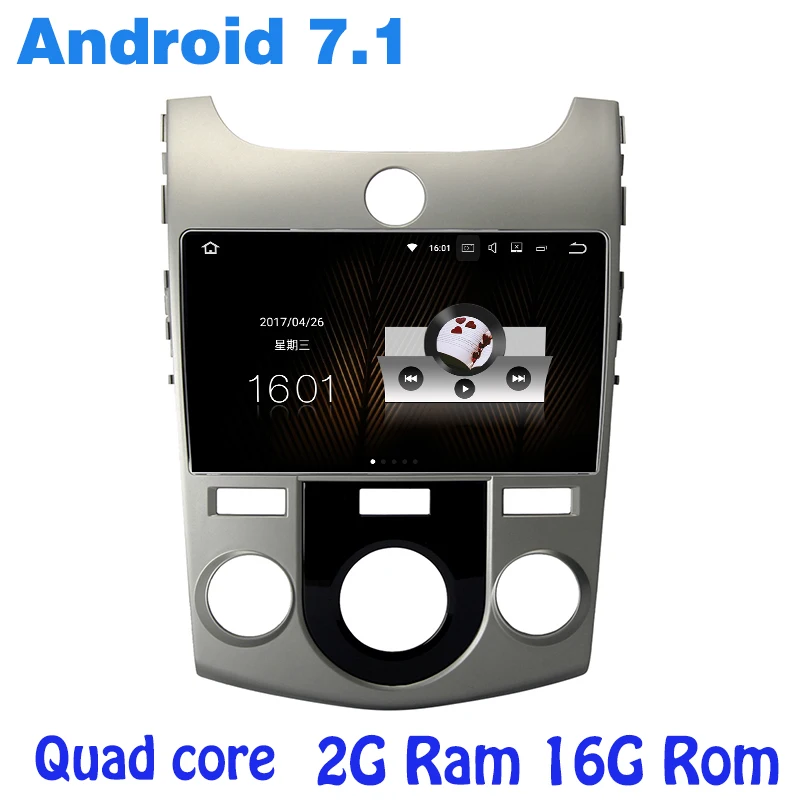 

Quad core Android 7.1 car radio gps for kia Forte Cerato Naza with 2G RAM wifi 4G USB RDS audio stereo mirror link NAVI