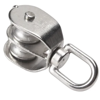 

M20 M25 M32 M50 Swivel Stainless Steel 304 Double Pulley Block Chain Traction Wheel