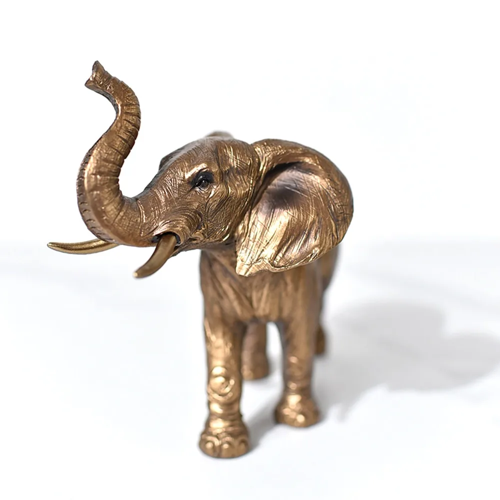 Elephant Statue Carving Animal Collectible Figurine Handcrafted Resin Sculpture Home Decor | Дом и сад