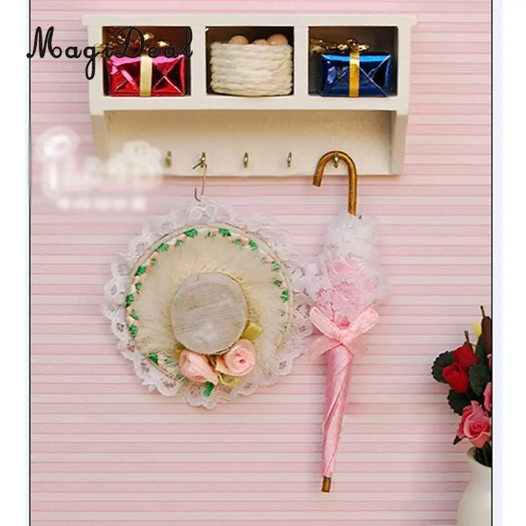MagiDeal 1/12 Scale Dollhouse Miniature Kitchen Wood Wall Rack for Dolls House Furniture Decoration Children Toy