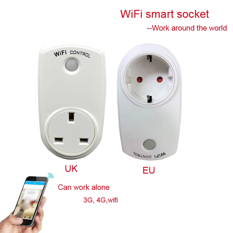 WiFi умная розетка Беспроводная 10 А ЕС Великобритания домашний переключатель