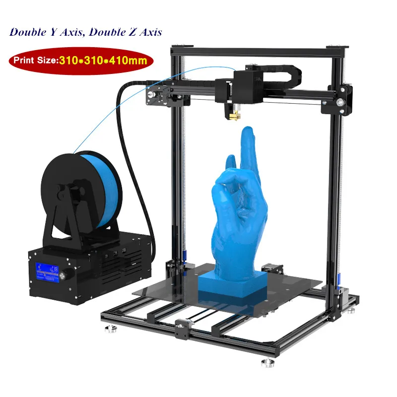 

The Cheapest New Extruder 3D Printer Pinting Size 310*310*410mm Double Guide Rail Frame Double Z Axis 3 D Printer Free Shipping
