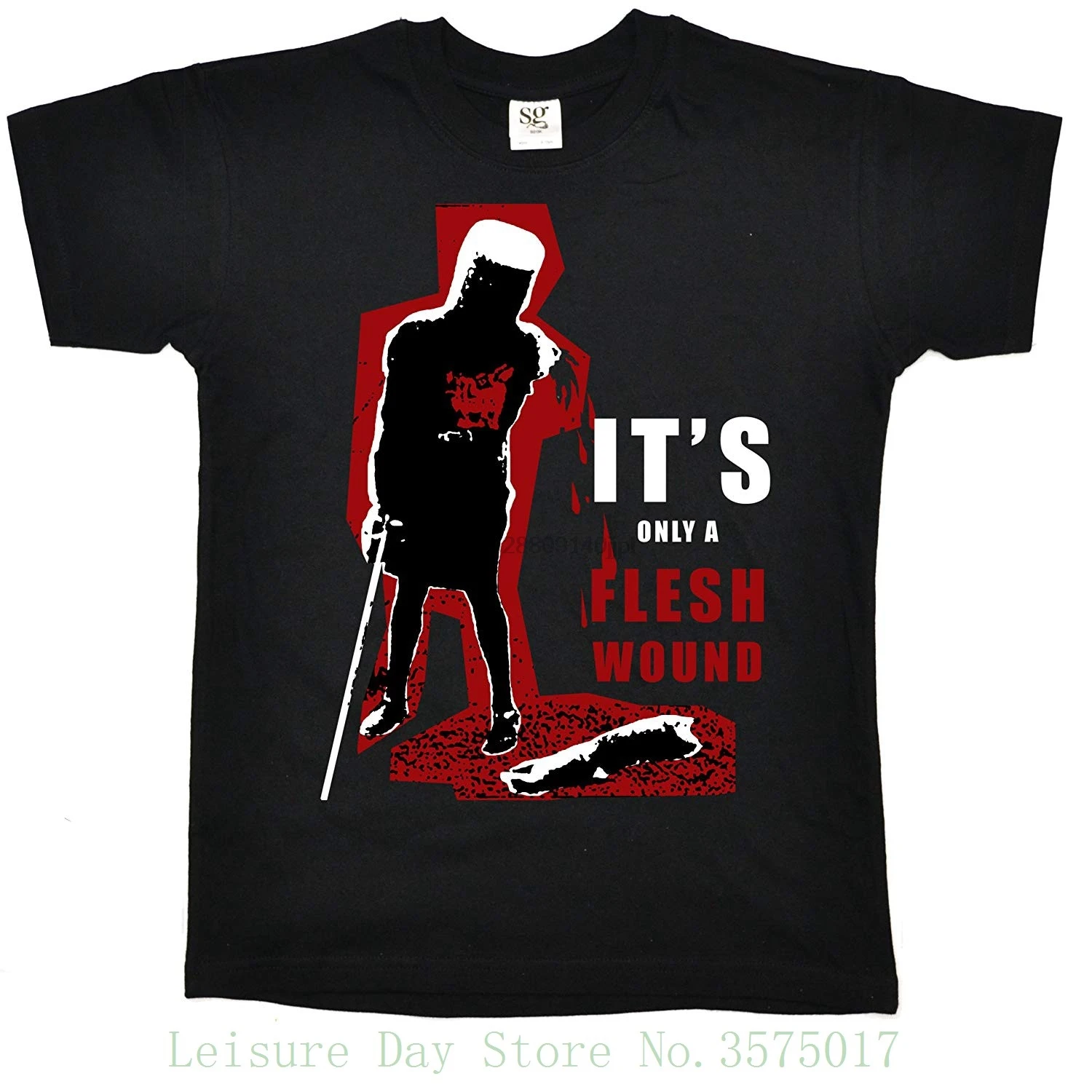

Stooble Boy Monty Python Fleshwound T-shirt 2018 New Pure Cotton Short Sleeves Hip Hop Fashion Mens T-shirt