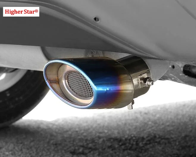 Stainless Steel Blue Tail Pipe Exhaust Pipe Cover 1pcs For Toyota C-HR 2016-2019