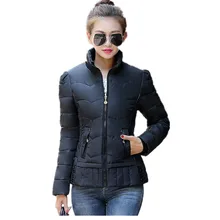 Winter Jacket Women 2016Fashion Ladies Parkas Slim Hooded Padded Coat Stand Collar Short Paragraph Winter Coat