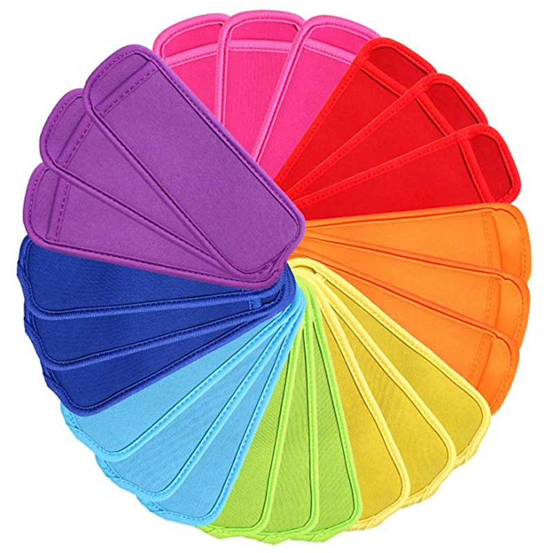 

24 Pack Reusable Popsicle Bags Ice Pop Sleeves Antifreezing Sleeves,8 Colors