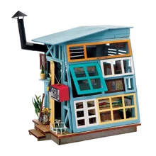 DIY Кукольный дом Миниатюрный с мебели художественный дом Креативный Деревянный мини кукольный домик Подарочные игрушки модель для детей плавающая жизнь DGM03# E