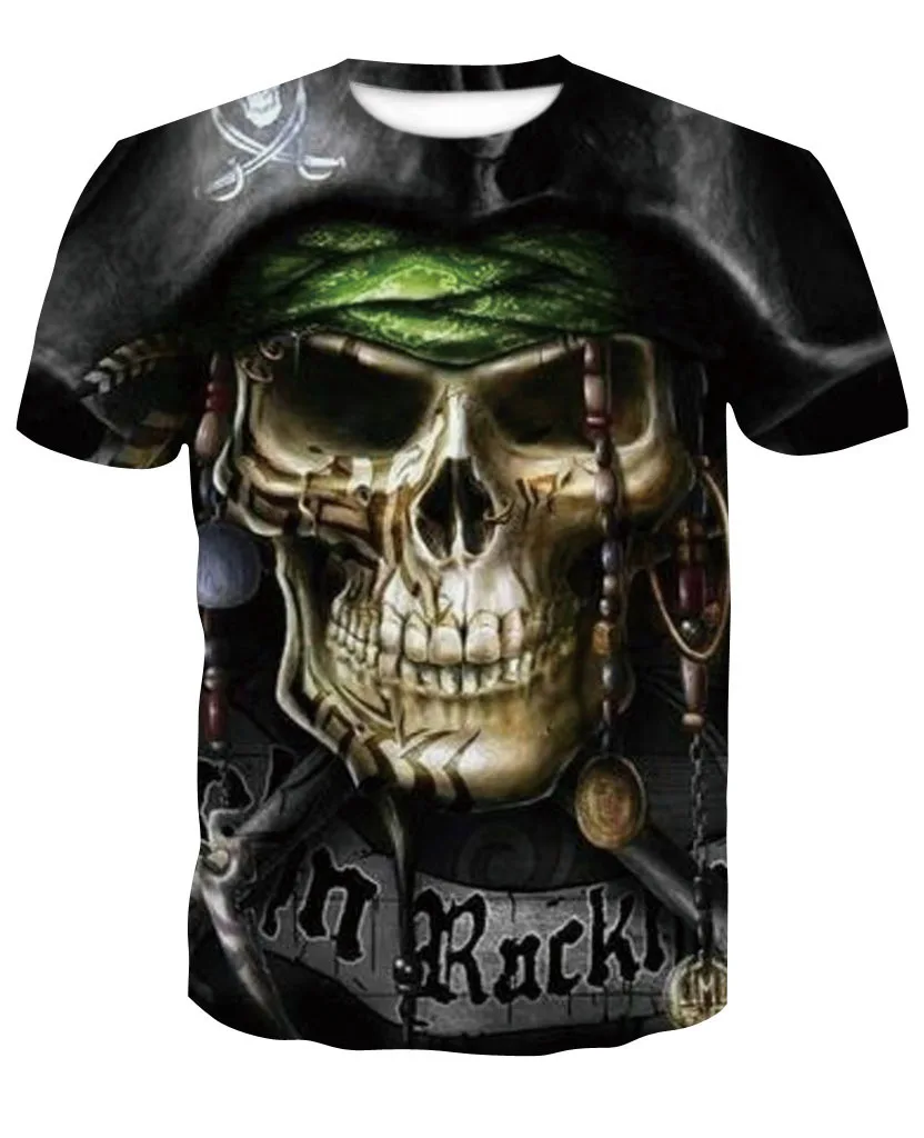 

Summer Wear New Pattern Human Skeleton European Trend Number Printing Short Sleeve T T-shirt New T-shirt Summer Top Casual Male