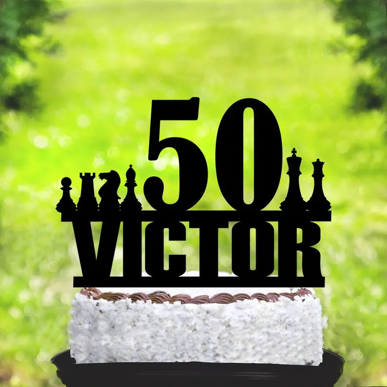 Personalised Cake Topper,Cake Topper Decoration Chess Cake Topper,Chess