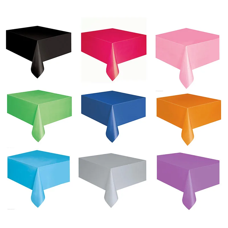 

1Pcs Plastic Tablecloth Tablecovers Party Catering Events Tableware 12 Colours