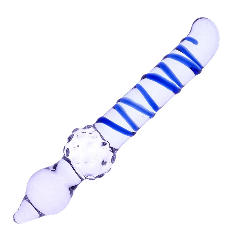 Pyrex glass font b dildo b font fake penis crystal anal beads butt plug prostate massager