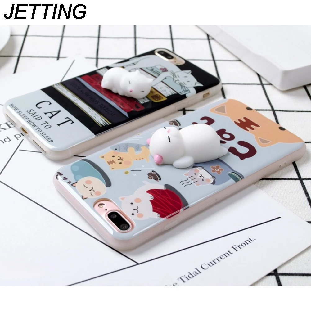 Чехол для Телефона iPhone 6 plus 3D мягкий силиконовый чехол с кошкой 7 изображением