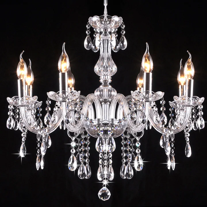 

8 Bulbs Modern European LED Candle Crystal Chandelier Light Lighting Lamp Modern Fixture Dining Room Living Room 38