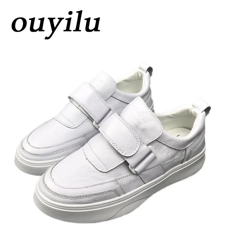 

2018 ouyilu Autumn New Sports Shoes Skateboarding Shoes Man Woman Brand Womens Sneakers Genuine Leather Comfortably breathable