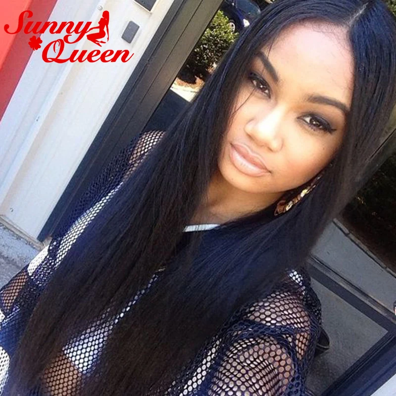 Filipino Straight Human Hair Lace Front Wigs Black Women 250 Density