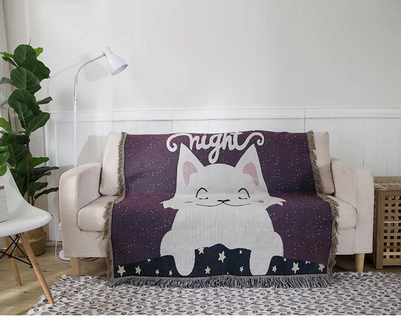 Хлопковое белое вязаное нитевое одеяло на кровать, диван, Европейский чехол для дивана, чехол с кисточкой, домашний декоративный настенный гобелен