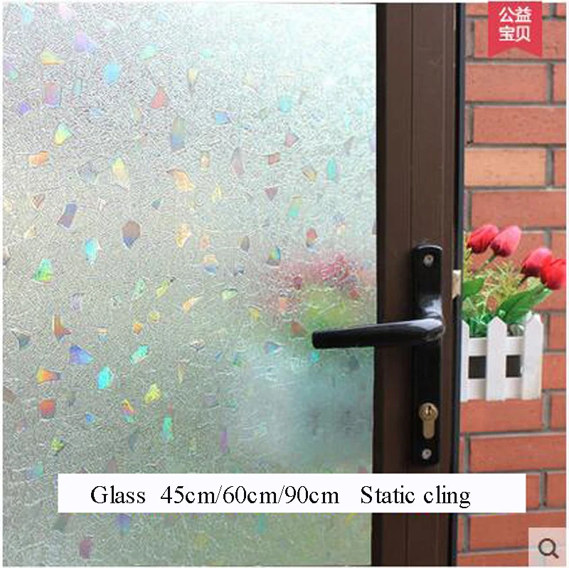 Self-Adhesive Opaque Glass Sticker, Window Film, No Glue, Cotton Color, Decorative, Static Cling, Home Decor, 60/45*200